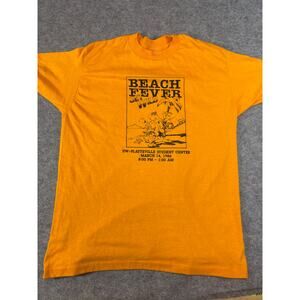 Vintage 90s Beach Fever UW Platteville Student Center T Shirt Men Medium Orange